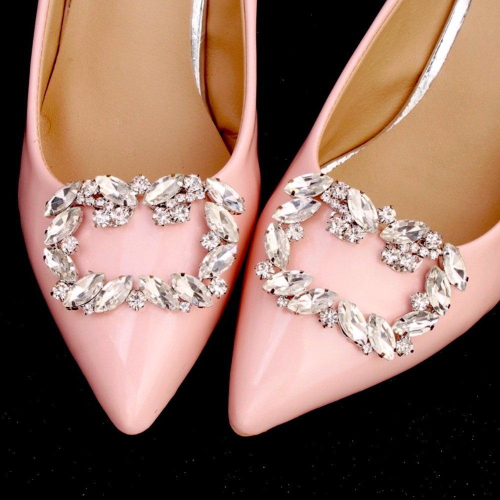 Beautiful rhinestones clip on shoes clips